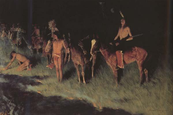 Frederic Remington The Grass Fire (mk43) oil painting image
